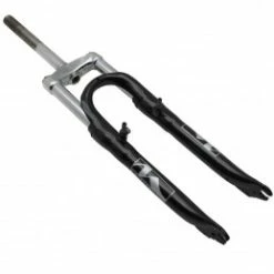 Marque Fourche Vtt 24 " M-W A Suspension Acier Ressort-Elastomere Noir Deb. 50Mm Pivot 220-130Mm Filete 1"-22,2 Interieur