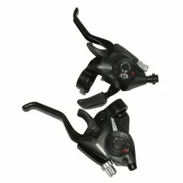 Marque Levier-Manette Vtt P2R 3X7V. Noir Alu Pour Frein V-Brake Compatible Shimano (Paire)