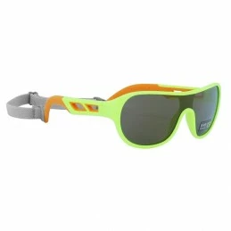 Marque Lunettes Velo Enfant Newton Monture Jaune Fluo Verres Solaires